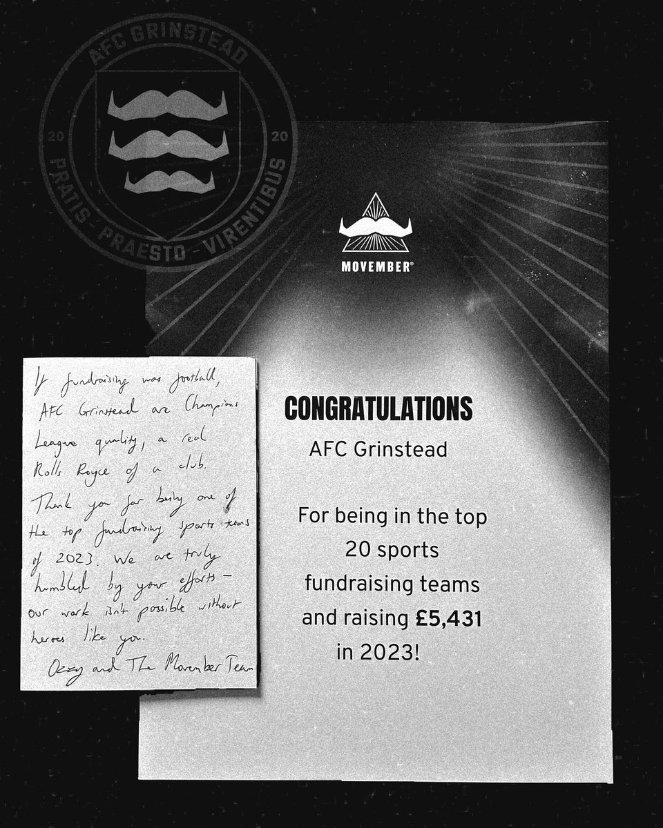 AFCGrinstead's tweet image. ‘Rolls Royce of a club’ - Success on and off the pitch ⚫️ @MovemberUK