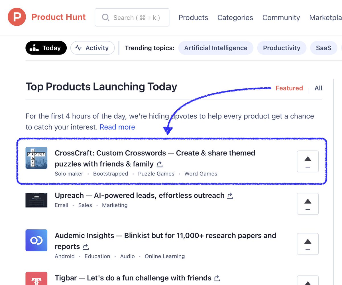 Wow, my #ProductHunt launch is truly lifting off! 🚀
It has 53 upvotes already in just 4 hours. 🥳
It's at position #17 right now! 🤩

I would be more than happy if it reaches 100 upvotes by the end of day. Help me get there.🔁🙏
#iOSDev #IndieDev #BuildInPublic #AppLaunch