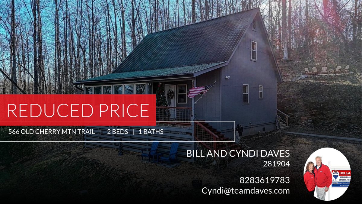 TeamDaves1's tweet photo. 📍 Reduced Price 📍 This recently reduced home at 566 Old Cherry Mtn Trail 33 in Hayesville won't last long, so, don't wait to set up a showing! Reach out here or at 8283619783 for more information!

Bill and Cyndi Daves
REMAX TOWN... https://t.co/SHa2d9kC8E https://t.co/me3PpKRlol