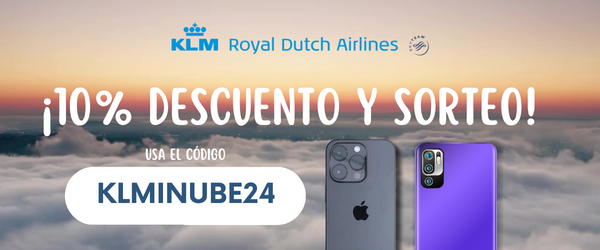 Llévate un iPhone 15 o Samsung Galaxy 24 por usar un código de 10% en KLM 😱

Vamos a sortear un smartphone para aquellos que hayan disfrutado del código de KLM en sus vuelos hasta verano. ¡Corre porque puedes canjearlo hasta el 27 de febrero en su web!

#VueloconKLM <a href="/KLM_ES/">KLM Spain</a>