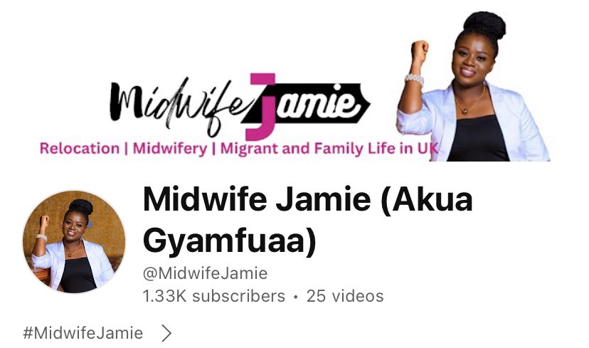 Great to hear about ‘Midwife Jamie’ and her YouTube channel, helping internationally educated midwives transition to U.K. midwifery practice by sharing her experiences. Great way of sharing and giving back 💪🏽☺️ #MidwifeJamie