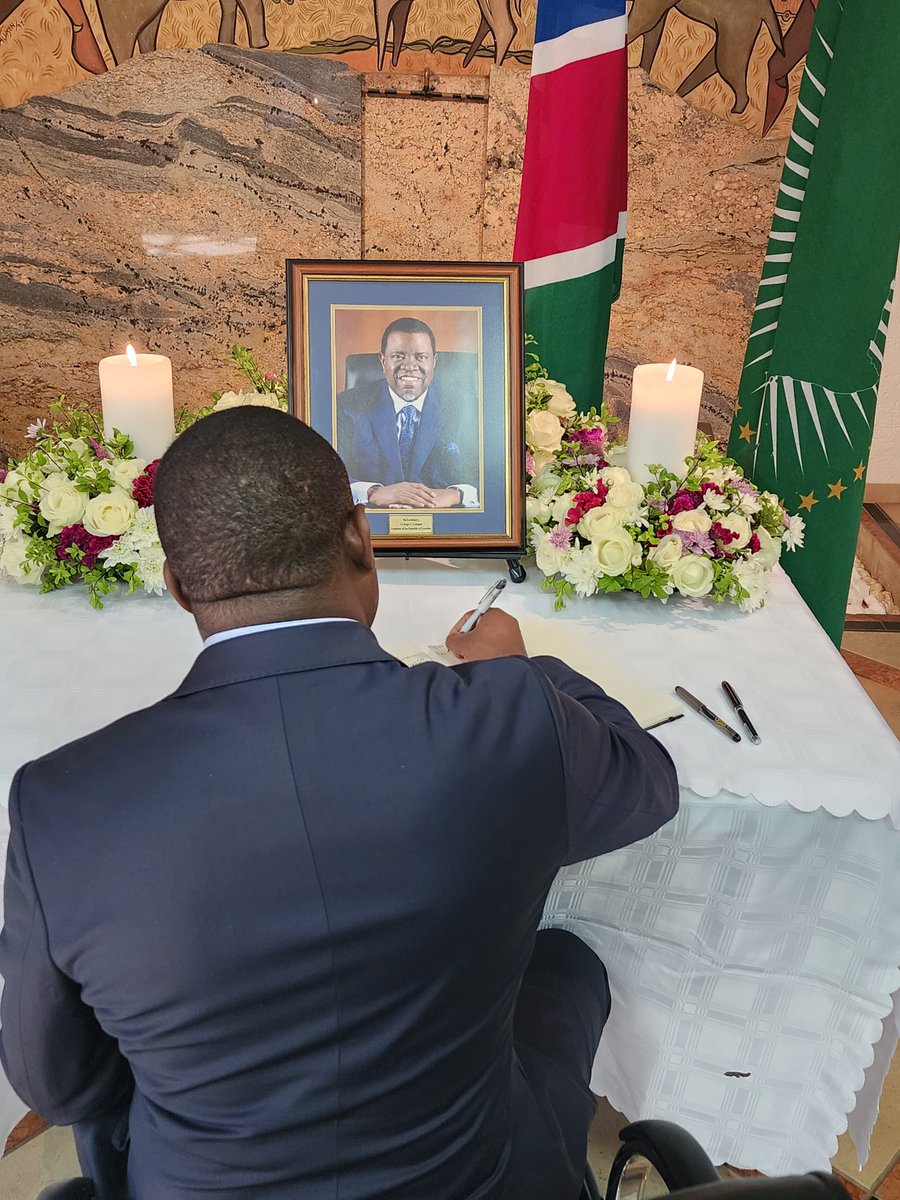 Africa Water Investment Programme - AIP (@aipwater) on Twitter photo Mr. Alex Simalabwi, Executive Secretary-<a href="/GWPSAF/">GWP Southern Africa</a> and Director-<a href="/AipWater/">Africa Water Investment Programme - AIP</a> paid respects to the High Commissioner-#Namibia on the devastating passing of H.E. Hage Geingob, 3 President-Namibia & Founding Co-Chair of the High-Level Panel by signing the book of condolences
<a href="/hagegeingob/">Dr Hage G. Geingob</a> Mr. Alex Simalabwi, Executive Secretary-<a href="/GWPSAF/">GWP Southern Africa</a> and Director-<a href="/AipWater/">Africa Water Investment Programme - AIP</a> paid respects to the High Commissioner-#Namibia on the devastating passing of H.E. Hage Geingob, 3 President-Namibia & Founding Co-Chair of the High-Level Panel by signing the book of condolences
<a href="/hagegeingob/">Dr Hage G. Geingob</a>