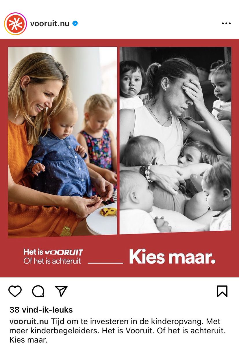 lauwerskarl's tweet photo. ‘t Is weer van dat! Ik ken leuke mensen bij de socialisten maar @vooruit_nu gaat steeds meer van het padje af. Met visuals en een toon van dat ‘enkel zij goed zijn’ 😳

En dat zelfs met fout info, want deze Vlaamse regering heeft nog nooit zoveel geïnvesteerd in kinderopvang! https://t.co/rjtzOZr6nx