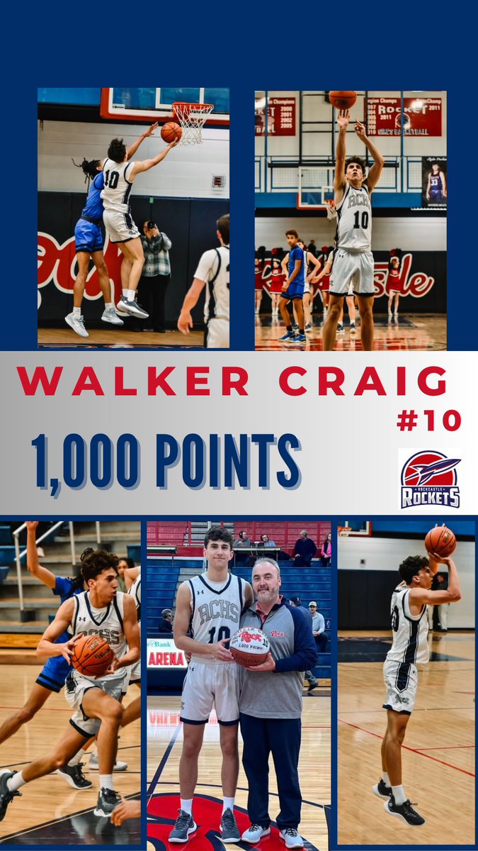 Sophomore @walker_craig10 reached a milestone this season, scoring his 1,000th career point! He is the leading scorer in the 12th region currently and we couldn’t be more proud that he is a Rocket! 🚀 🏀 Keep it up, Walker! @_CashMoney5 @12thSports