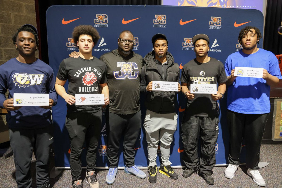 Julius L Chambers Cougars FB (@jccougarsfb) on Twitter photo We would like to congratulate @theelijahbaskin
@zachbrooks_
<a href="/journeyelder/">Journey Elder</a>
@tr3robinson
@jaylan_mays48 on NSD. <a href="/JCCougarsFB/">Julius L Chambers Cougars FB</a> #NeverSatisfied We would like to congratulate @theelijahbaskin
@zachbrooks_
<a href="/journeyelder/">Journey Elder</a>
@tr3robinson
@jaylan_mays48 on NSD. <a href="/JCCougarsFB/">Julius L Chambers Cougars FB</a> #NeverSatisfied