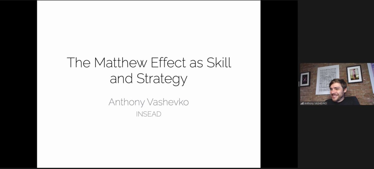 Matthew Effects permeate many fields - but can we also see it as a property of an individual? Yes, argues Anthony Vashevko in today's SOD seminar on "Matthew Effect as Skill and Strategy", who also explores the consequences of differential susceptibility to cumulative advantage?