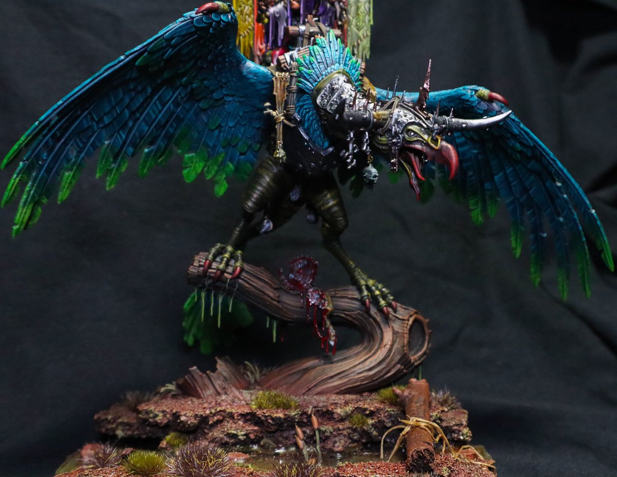 Zorvax's tweet photo. Finished painting my Gobsprakk, Mouth of Mork ☺️ Modeling and painting the base took me almost as long as he did 😂 #WarhammerCommunity #WePaintMinis https://t.co/3wXshSOlrC