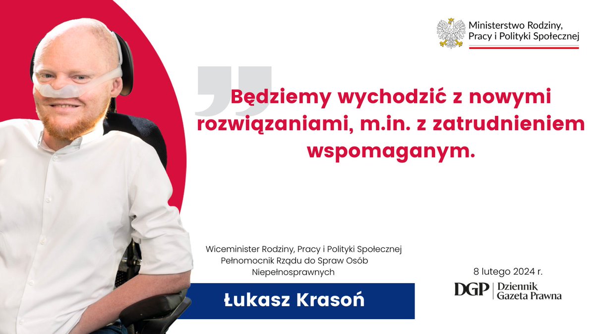💬 Wiceminister @LukaszKrason @PelnomocnikON dla @DGPrawna: Będziemy wychodzić z nowymi rozwiązaniami, m.in. z zatrudnieniem wspomaganym. Trzeba pracować nad takimi rozwiązaniami, które będą działały mobilizująco na pracodawców, ale i same osoby z…