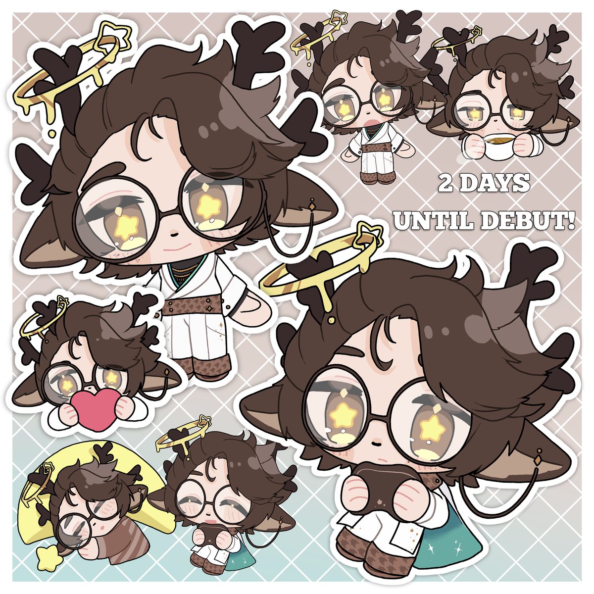 ─── 𝟐 𝐃𝐀𝐘𝐒 𝐓𝐈𝐋𝐋 𝐃𝐄𝐁𝐔𝐓! 🦌💫 ───

WAH time is flying by.. and I was working hard!
(Or maybe hardly working..)

🎨: @/mimaaisun

#VTuber · #Artuccino · #VTuberUprising