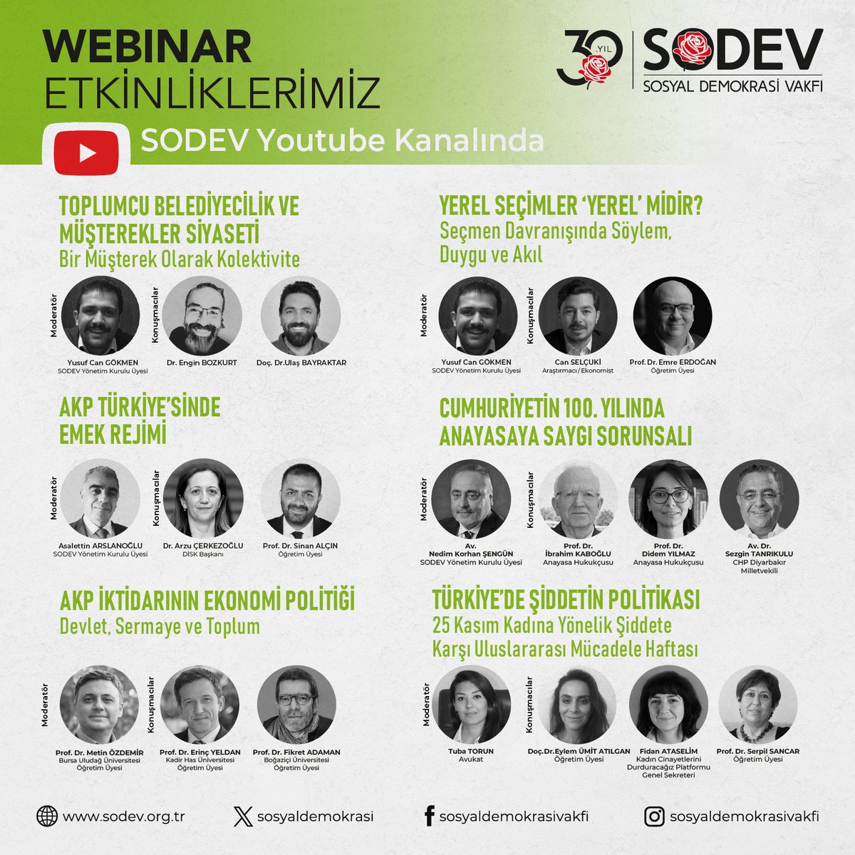 📢 SODEV’in son dönemde gerçekleştirdiği Webinar etkinlikleri YouTube kanalından izlenebilir. 👉 youtube.com/sosyaldemokras…