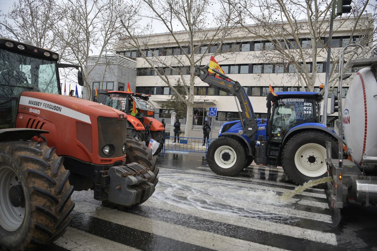 Agricultores de Ciudad Real derraman más de 25.000 litros de vino francés a las puertas de la Confederación del Guadiana miciudadreal.es/2024/02/08/agr…