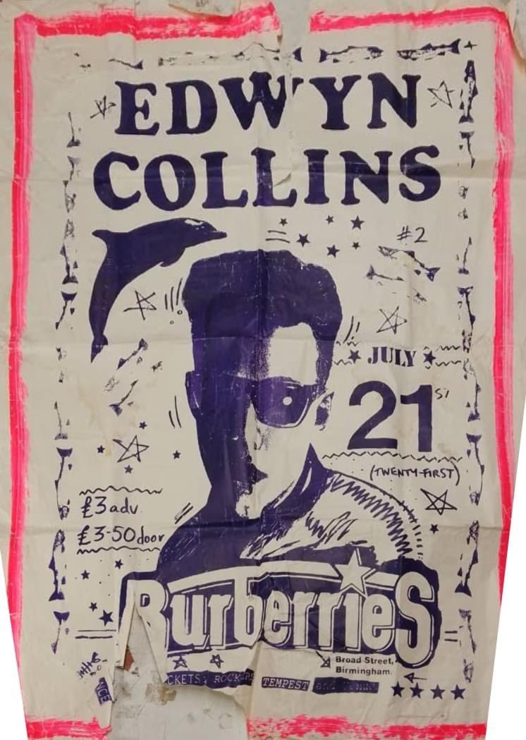 MrDavidTravis's tweet photo. Poster for a wonderful gig I promoted 35 years ago @EdwynCollins selling at Oxfam online for £39 !
Thanks to Postcard Records of Scotland fan page for finding it
#edwyncollins #postcardrecords #birmingham https://t.co/H7lbqFWti4