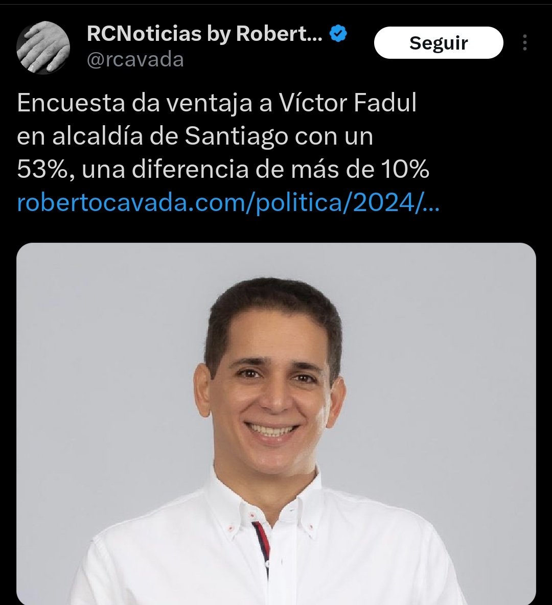 Jgrullon26's tweet photo. ¡Buenos días!

¡Gracias a Dios!, #Santiago seguirá en paz, limpio, organizado y creciendo con @VictorFadulL Alcalde ��️ https://t.co/A5SbV6sbmF