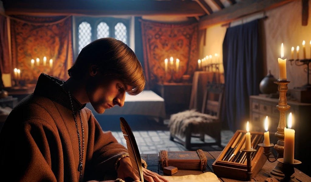 “I can see some plausible futures where my investments in research, writing, and thinking are moot, and some where they are invaluable but I’m not sure which is more likely” <a href="/MTabarrok/">Maxwell Tabarrok</a> 

Practicing my Handwriting in 1439:

progressforum.org/posts/PBRxjaWB…