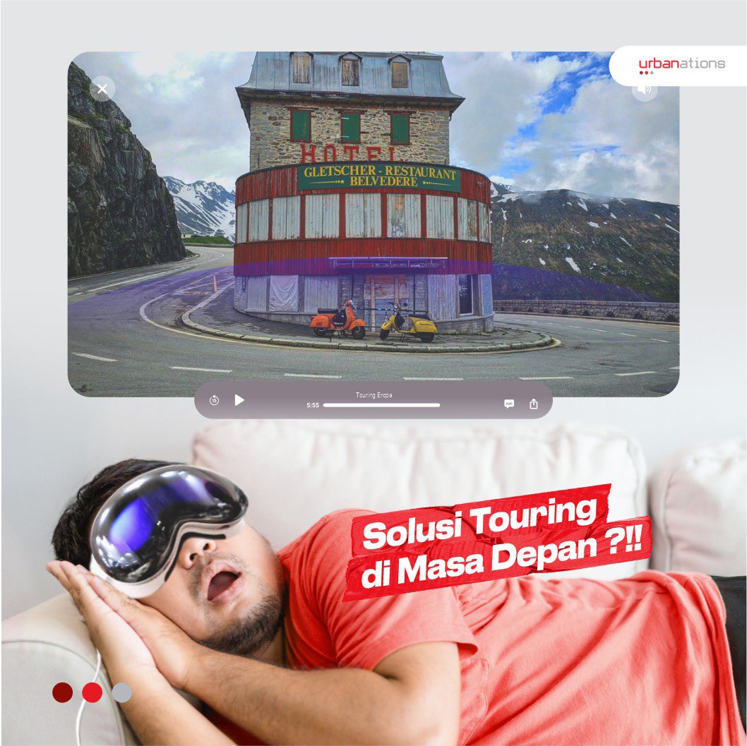 Apple vision pro rilis ! 
Sepertinya bisa jadi solusi buat kaum mageran yang pengen turing tapi sambil rebahan 😂

Makin canggih nih teknologi, tapi tetap feelnya gak bakalan bisa nyamain !

Gimana ces menurut kamu ?!

#urbanations