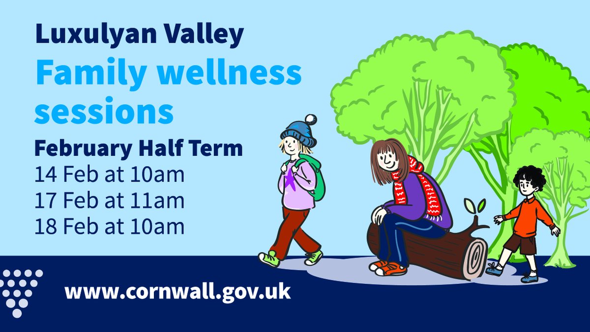 🌳 Join our storytellers for a guided walk and woodland adventure at Luxulyan Valley during half-term!

🍃 Free family wellness sessions suitable for ages 4+ with adult accompaniment.

Join us on Feb 14, 17, or 18! 🗓️

Email charlotte.evans@cornwall.gov.uk to secure your spot.
