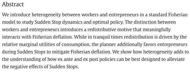 New: 'Sudden Stops and optimal policy in a two-agent economy' by Nina Biljanovska (@NinaBiljanovska) and Alexandros Vardoulakis (@alexvardoulakis). doi.org/10.1016/j.jint… 1/2