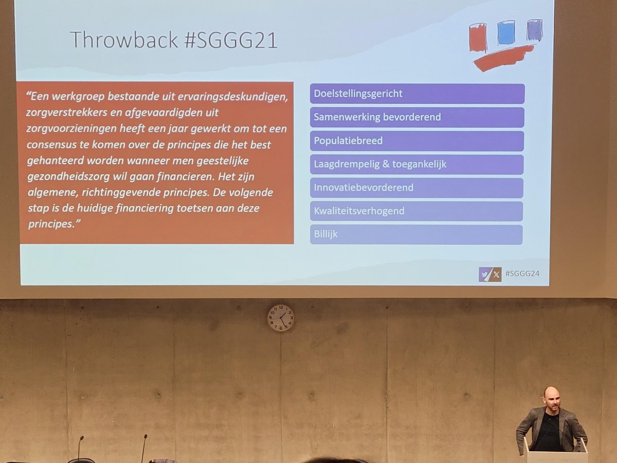 SG_GGZ's tweet photo. Ruben Willems presenteert rapport financiering ggz en heeft een aanbeveling voor de overheid: investeer in innovatieve samenwerkingsmodellen en zorg voor een evenwichtige verdeling van financiële middelen binnen de sector. #SGGG24 #GeestelijkeGezondheid #Financiering https://t.co/VC6APPcQj2