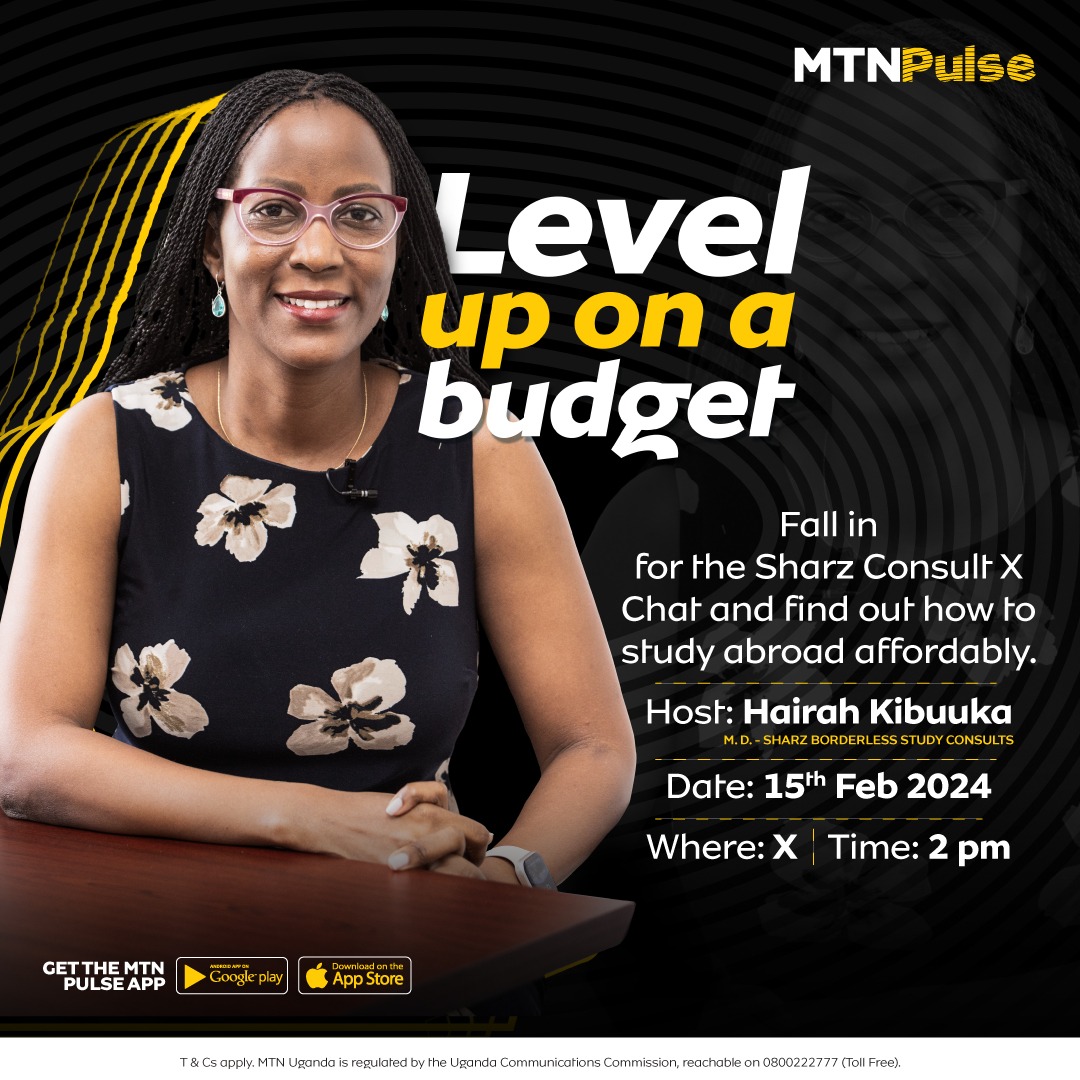 nextarsug's tweet photo. Ready to make your study abroad dreams a reality?

Join us for an insightful Twitter chat on Feb. 15th with @SharzConsults Managing Director @hairahk, as she shares expert tips on affordable study abroad opportunities. Don't miss out!

#BossLifeOnABudget #MTNPulse #PulseRadioUG https://t.co/PZFwacgxYM