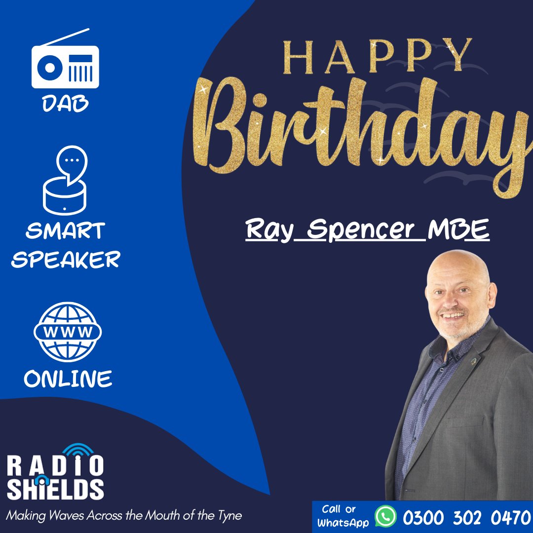 Biggest of Happy Birthdays to @rayspencermbe. We hope you have a lovely day and thank you for everything that you do! From your friends at Radio Shields #southtyneside