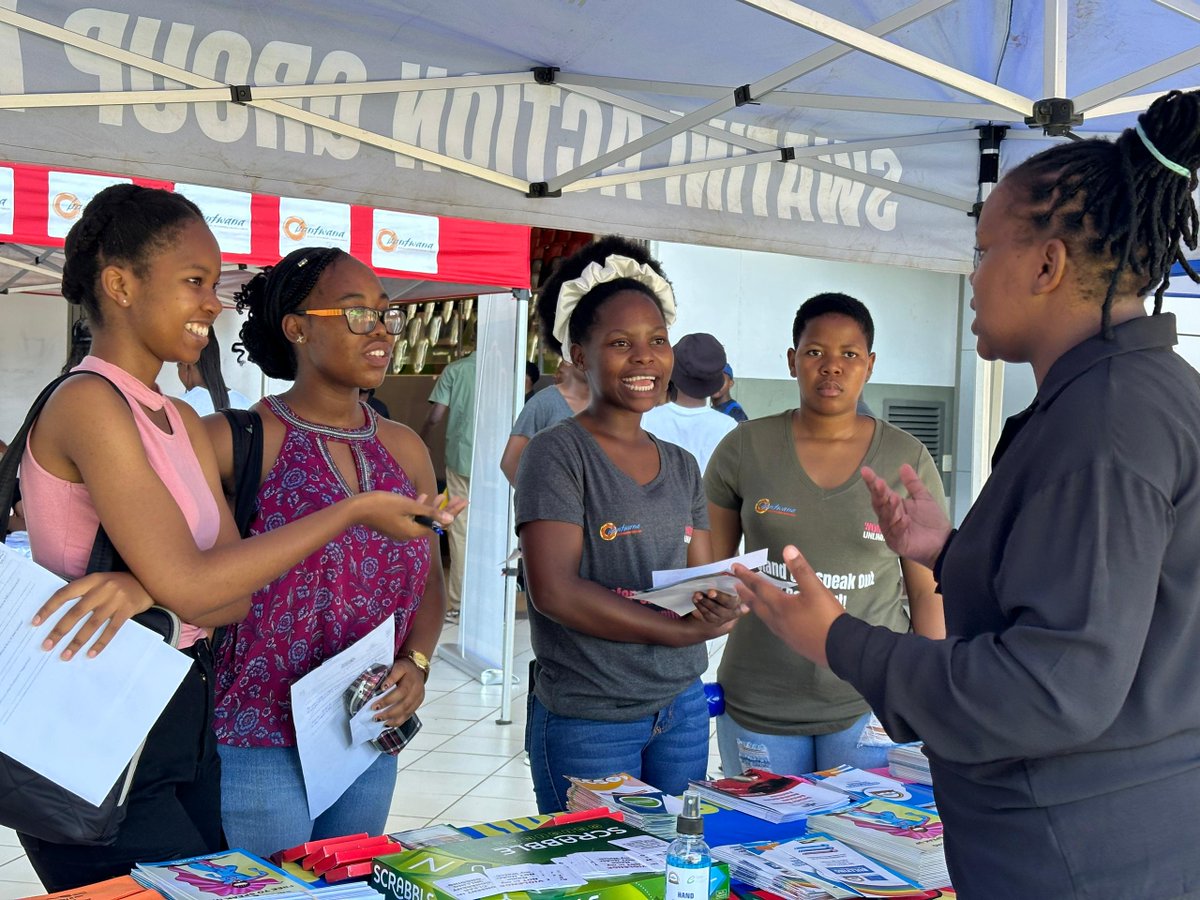 SWAGAA951's tweet photo. Yesterday @WomenUnlimited3  @BantwanaOVC  launched the campaign: "Preventing Sexual Harassment in Institutions of Higher Learning", at the University of Eswatini Sports Emporium. We joined partners in engaging with the students and showcasing our services. #SafeCampuses #EndGBV https://t.co/FHNmrjnSrj