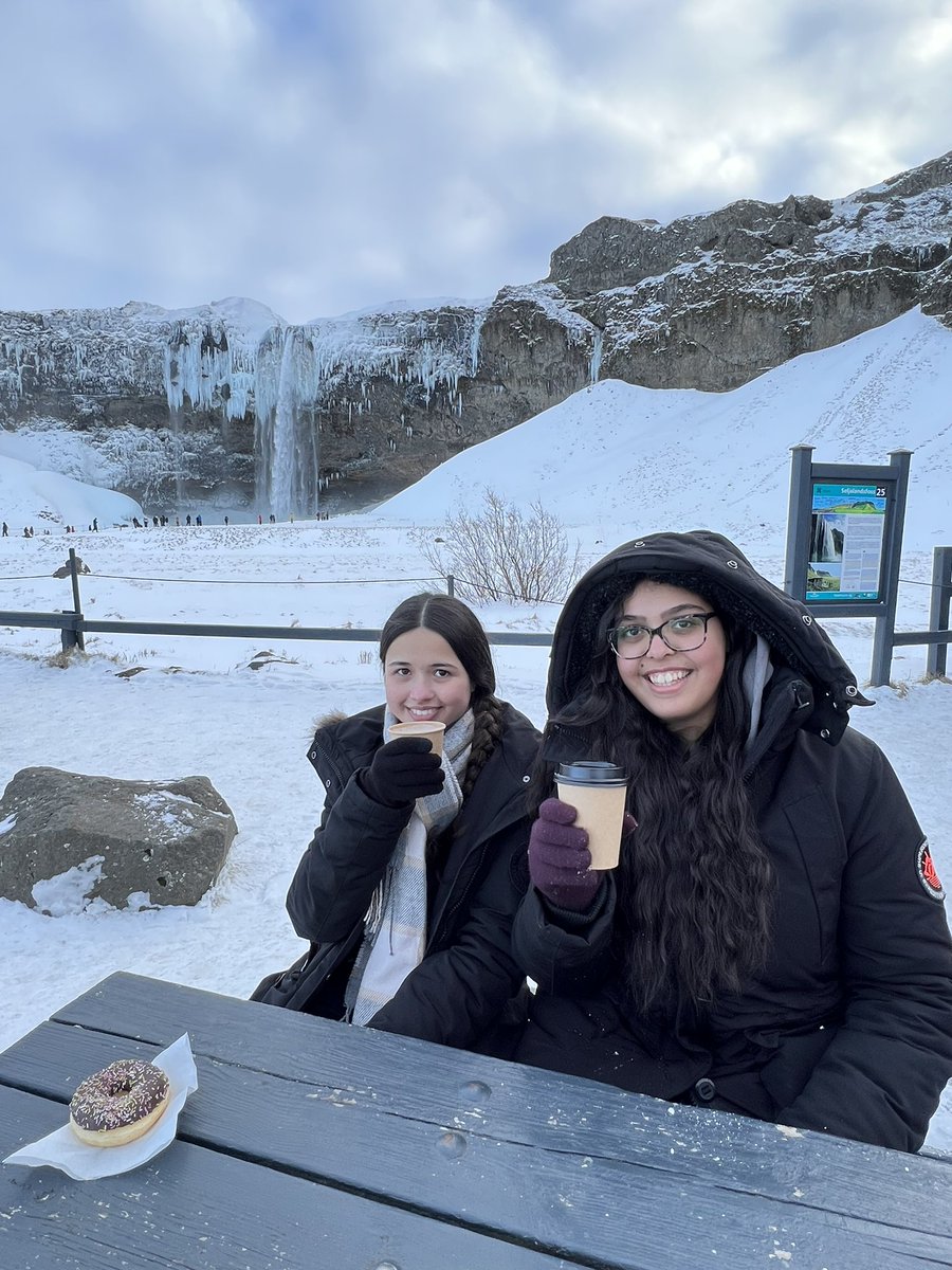 BCGeogDept's tweet photo. -15 degrees below but we are braving the 🥶 to see the incredible Seljalandsfoss Waterfall on Day 2 of The Iceland Trip @BishopChalloner https://t.co/ObafWoPuRS