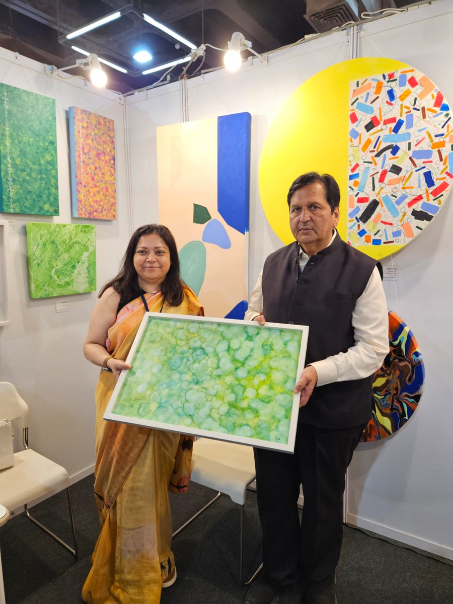 MPLodha's tweet photo. Visited the wonderfully curated stall of paintings showcased by @DeepakulAAT 

 @kkatul #IndiaArtFestival #Mumbai https://t.co/zd9aBrAM3N