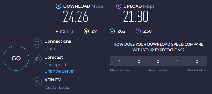 2lunas's tweet photo. @XfinitySupport Paying for Gig and some of their overpriced Pods and still getting slow speeds. Get on the phone they do something and maybe I see 100 for a little while then back to slow . This is the worst service imo https://t.co/PZf8YinpVh