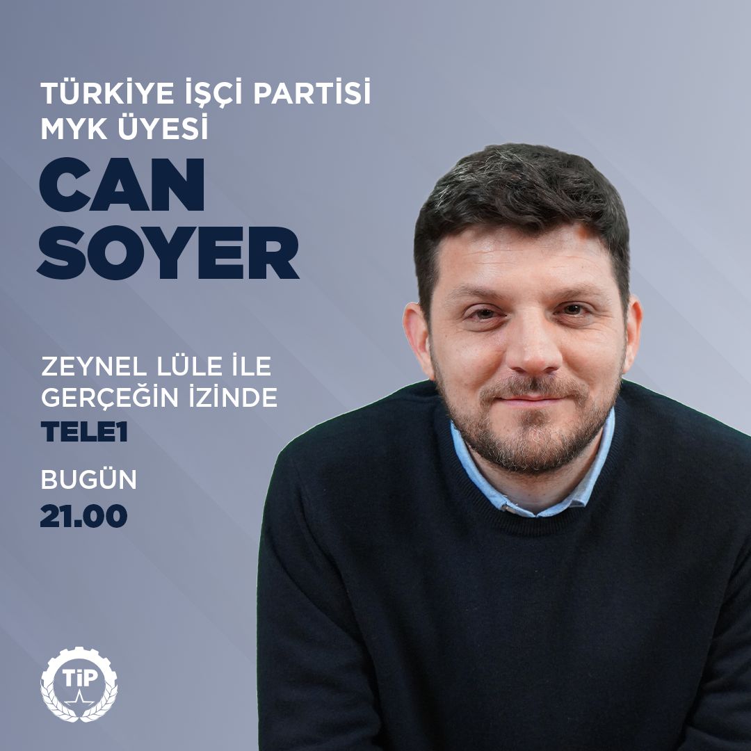 MYK Üyemiz Can Soyer bu akşam saat 21.00'de TELE1 ekranlarında Zeynel Lüle ile Gerçeğin İzinde programının konuğu olacak.