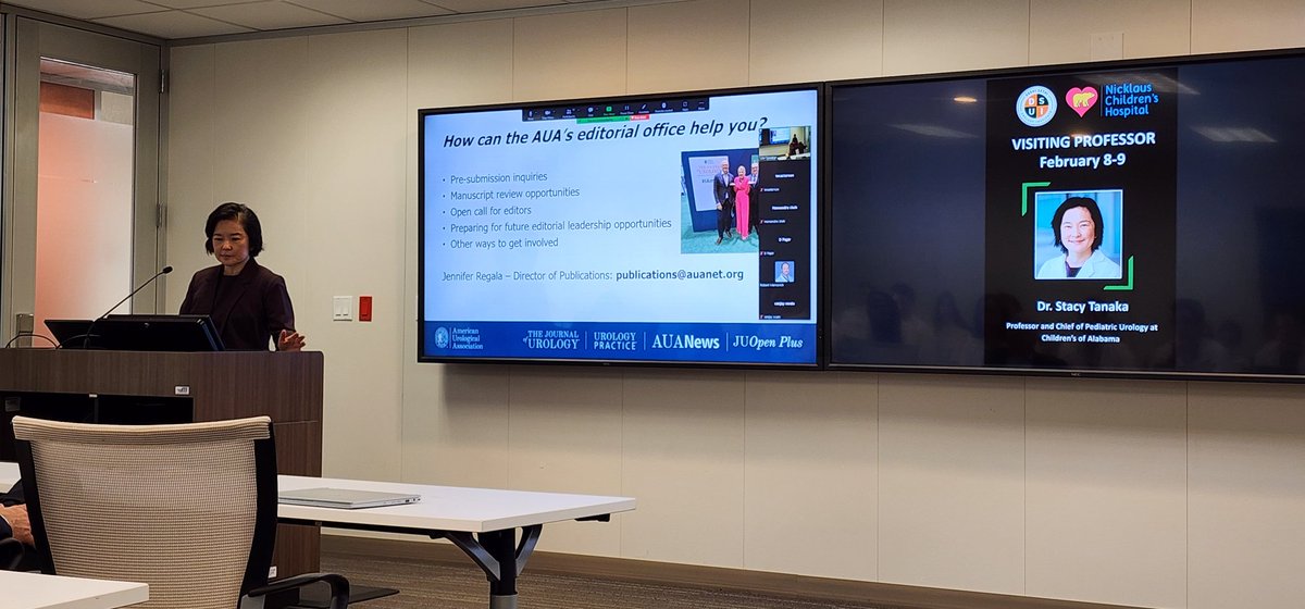 Great to have <a href="/tanaksta/">Stacy Tanaka</a> as <a href="/dsui_miami_uro/">Desai Sethi Urology Institute</a> <a href="/Nicklaus4Kids/">Nicklaus Children's</a> Pediatric Urology Visiting Professor, starting off the session with a fascinating presentation on <a href="/AmerUrological/">Amer. Urol. Assn.</a> publications and opportunities for involvement in all aspects of the process!