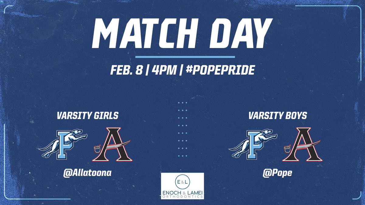 ‼️MATCH DAY‼️

The Varsity teams are set to take on the Buccaneers of Allatoona this afternoon at 4pm! Come out &amp; support your Greyhounds!!

#PopePride
