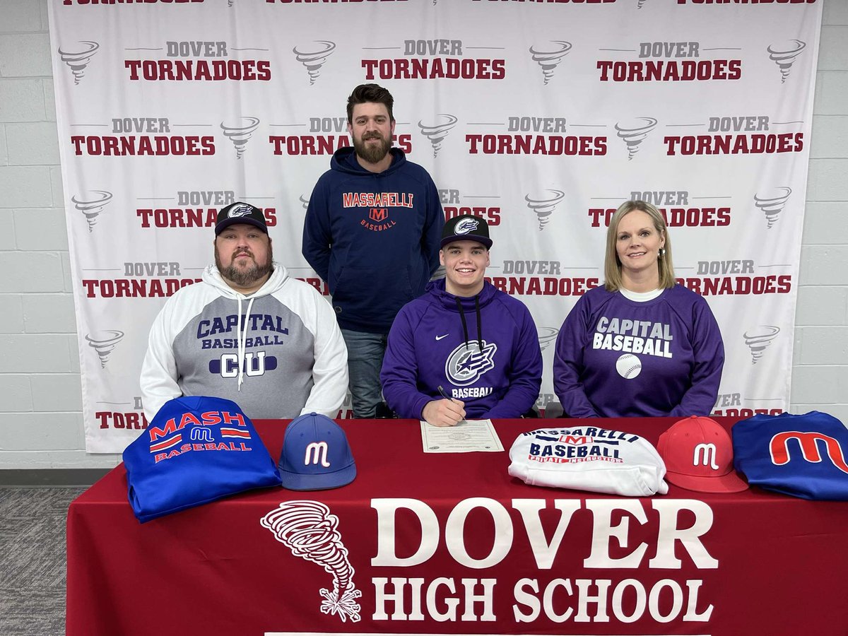 Congrats to local playmaker ⁦<a href="/JonahMarks13/">JonahMarks</a>⁩ on signing with ⁦<a href="/Cap_Baseball/">Capital University Baseball</a>⁩ yesterday. The football and baseball standout is a great example of a true student athlete. Jonah has been accepted into Capital’s accelerated law program!WTG Jonah! ⁦<a href="/DoverOHFootball/">Dover Football 🌪️</a>⁩