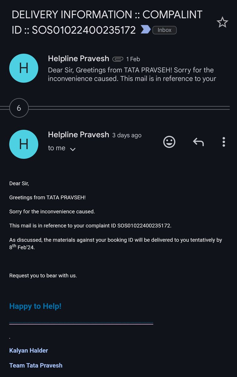 How many more times will you disappoint me @TataPravesh and how many false promises will you make? Forget about delivery, no one neither Customer Support not dealer even updated me that delivery was not going to happen today.This kind of behaviour is absolutely illegitimate.(1/2)