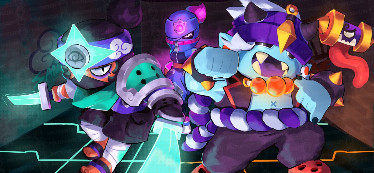 poltergeistKDA's tweet image. In the darkness of the night, under the cloak of shadows, they emerge—the fearsome lords of the streets: Tara, Gene, and Sandy. They are the revered titans of urban adventures, whose name resonates with respect and dread through the alleys and lanes of the city. #BrawlStars