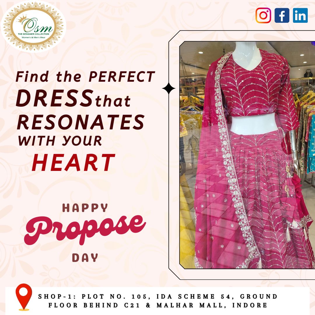 Share your Osm experience with dress of Osm The Designer Collection using #OsmMoments.

#osm #osmthedesigner #thedesigner #designerinindore #topdesigner #osmthedeignercollection #designercollection #topcollection #womenwear #wear #menswear #mens #fashion #indorefashion