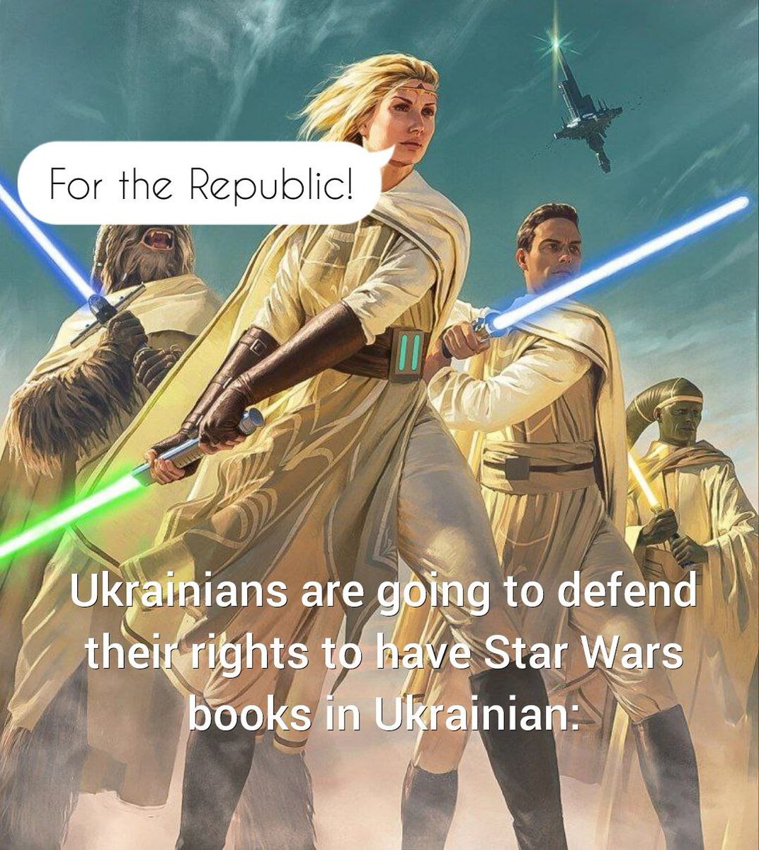 jedikryivka's tweet photo. The High Republic is an incredible saga, and we're eager to experience it in Ukrainian! 📚 @cavanscott @claudiagray @George_Mann, please help us to reach out to @DelReyStarWars to finally publish #starwars books in Ukrainian 📖💙 #SWBooksForUA @DelReyStarWars https://t.co/qQITkLHmQc