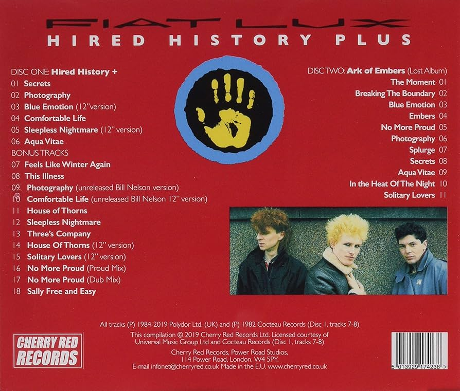 Today's office music, the just bloody fantastic Hired History Plus by the amazing <a href="/fiatluxofficial/">Fiat Lux</a>

For 40(ish) years they were my secret pleasure, &amp; my 80's absolute idols, &amp; now I like to think that we are friends too

Thank you guys for being the soundtrack of my musical yoof
