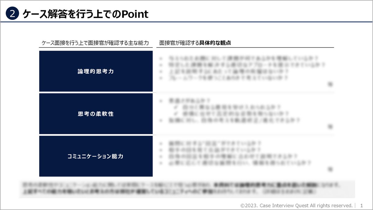 casequest0's tweet photo. 【🎁ケース面接ポイント解説スライド プレゼント企画🎁】

(株)ケース面接Questから実際に出題されたケースを題材に、解く際のポイント・想定質問等をまとめたスライドを無料でプレゼントします👏

【2/16(金)23:59】までの期間限定です！

↓受け取り方法は以下↓ https://t.co/PjapLGyBGk