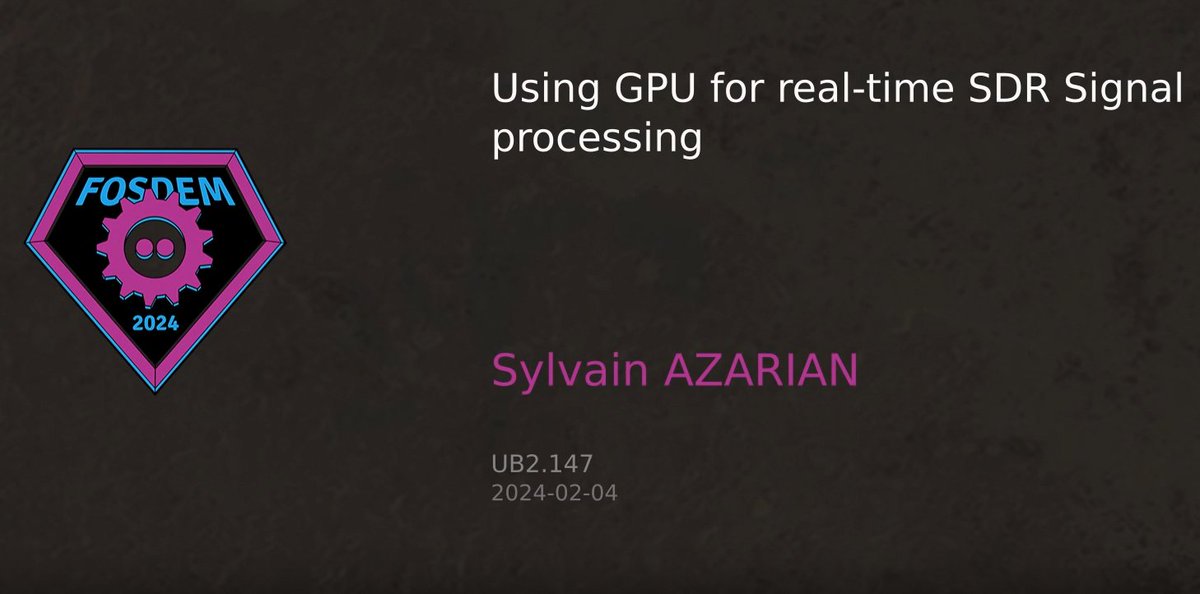 My #FOSDEM talk 'Using #GPU for real-time #SDR signal processing' is now online !
fosdem.org/2024/schedule/…