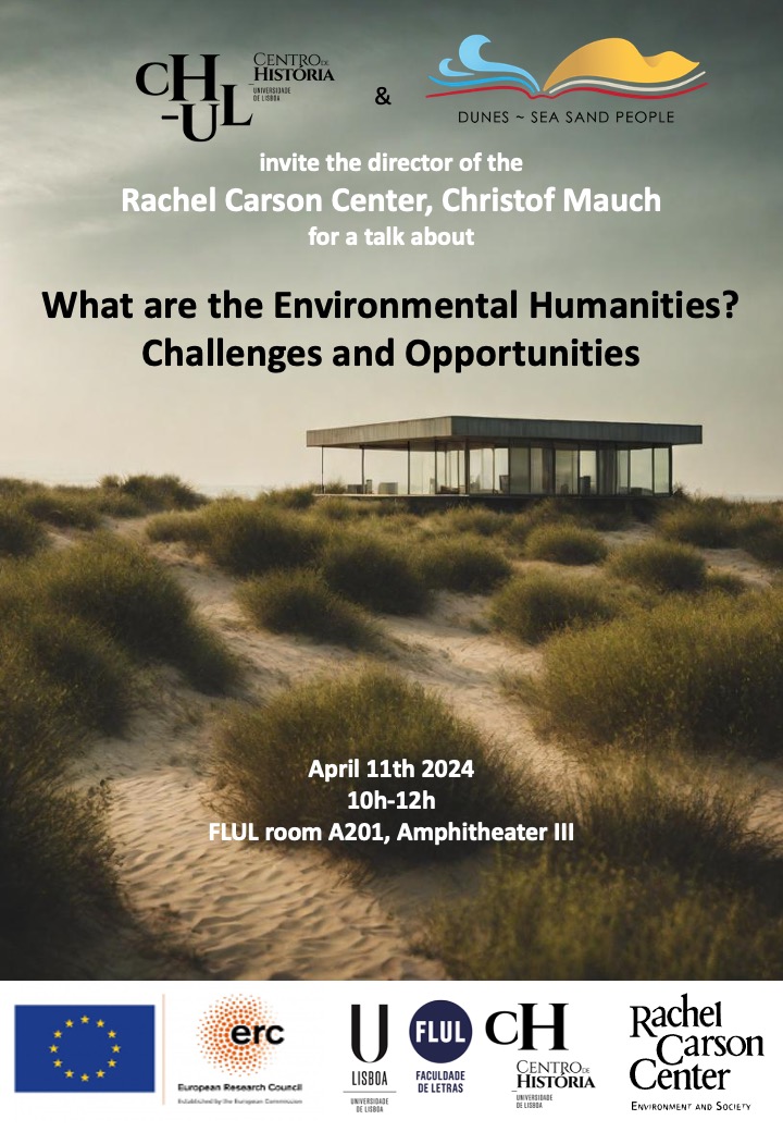 Book in your agenda 🗓️ April 11th 🔜 The @DunesHistory & @CH_ULisboa invite the director of @CarsonCenter, Dr. @ChristofMauch for a talk about Environmental Humanities. The event will take place @letras_ulisboa