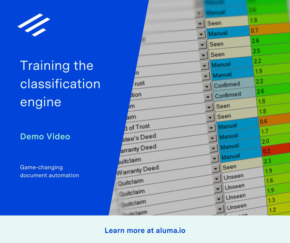 aluma_io's tweet photo. 🎥Aluma training the classification engine in #DocumentStudio in real-time #machinelearning #documentclassification 

https://t.co/j4v7MAO32S https://t.co/X6Y5ASYrPq