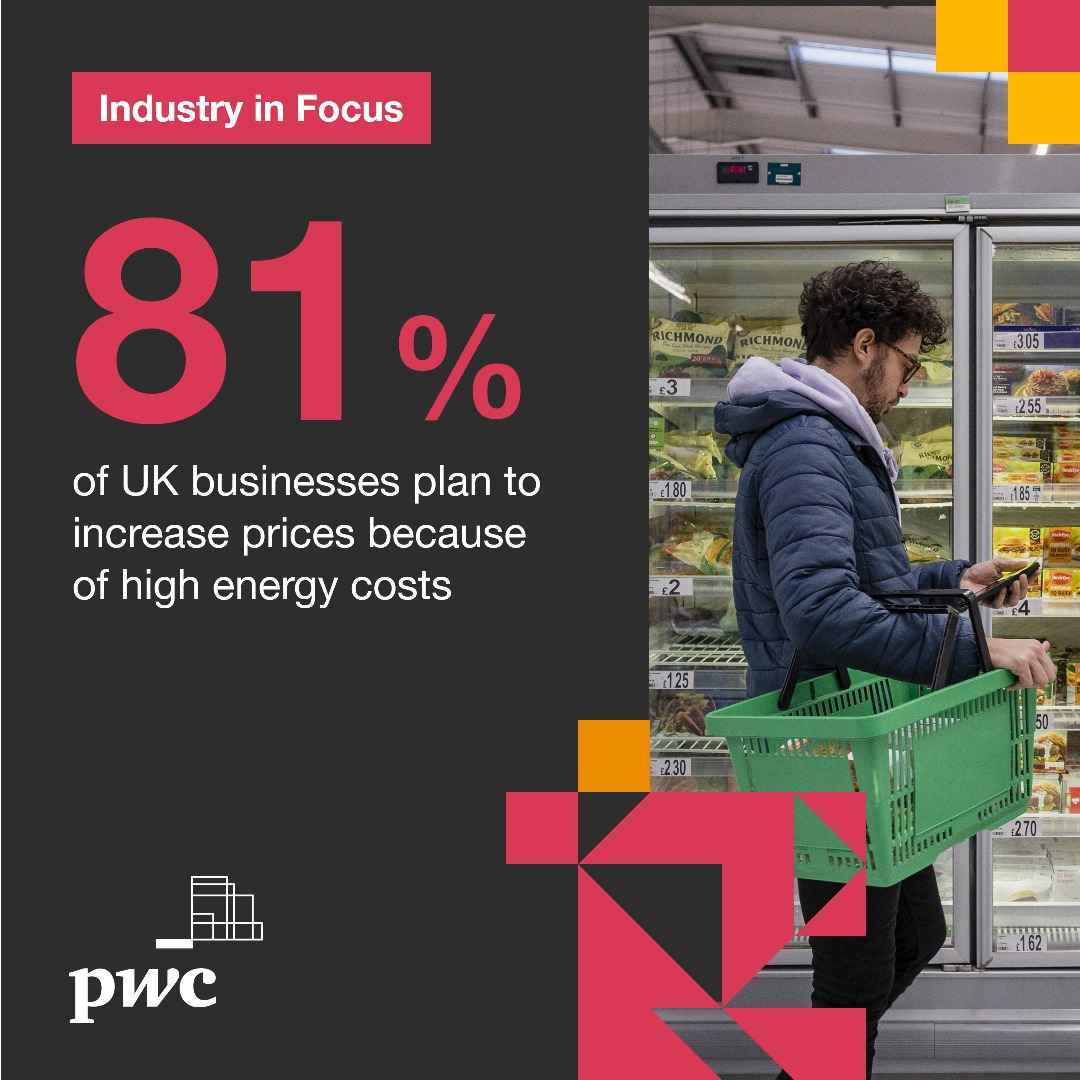 In response to high energy costs and with government energy support set to end, 81% of businesses plan to increase the price of their products and services at least moderately over the next two years. Read our UK #EnergySurvey 2024 now: pwc.to/3OxJ3w4 #IndustryInFocus