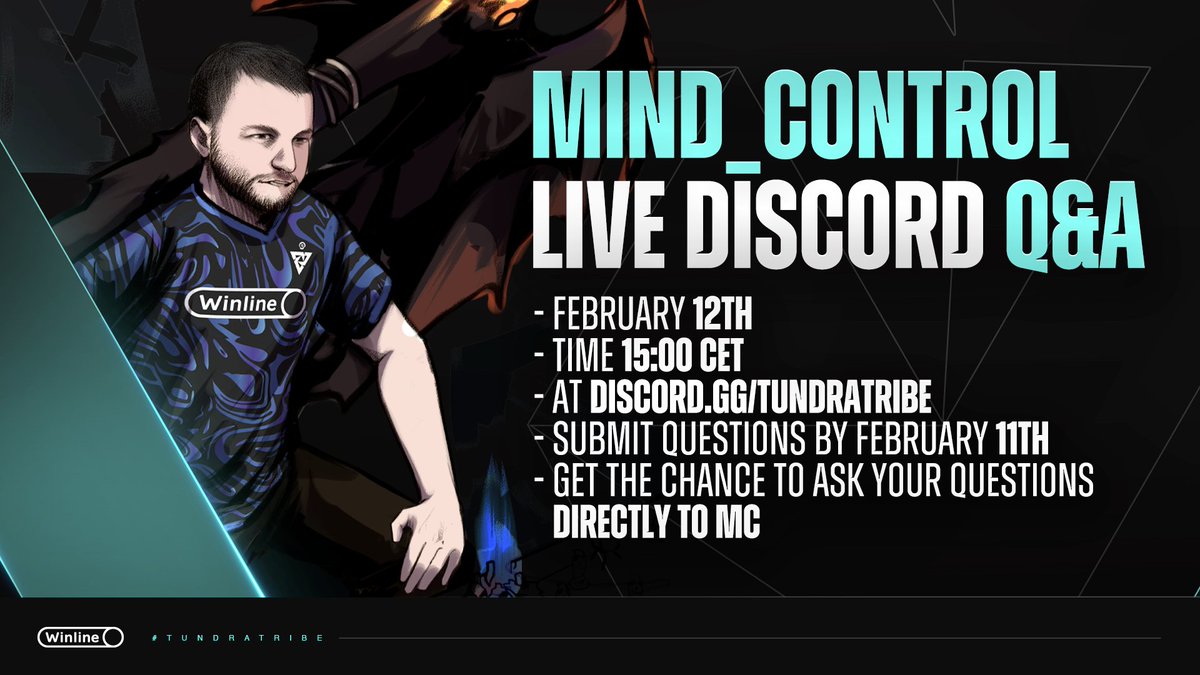 TUNDRA (@tundraesports) on Twitter photo Do YOU have any questions for <a href="/MinDcontRoLDotA/">Ivan Ivanov</a>⁉️
This is your chance then!
We will host a Live Q&A with MC 🥳
📆 12th February
🕒 15:00 CET / 22:00 SGT / 09:00 EST Do YOU have any questions for <a href="/MinDcontRoLDotA/">Ivan Ivanov</a>⁉️
This is your chance then!
We will host a Live Q&A with MC 🥳
📆 12th February
🕒 15:00 CET / 22:00 SGT / 09:00 EST