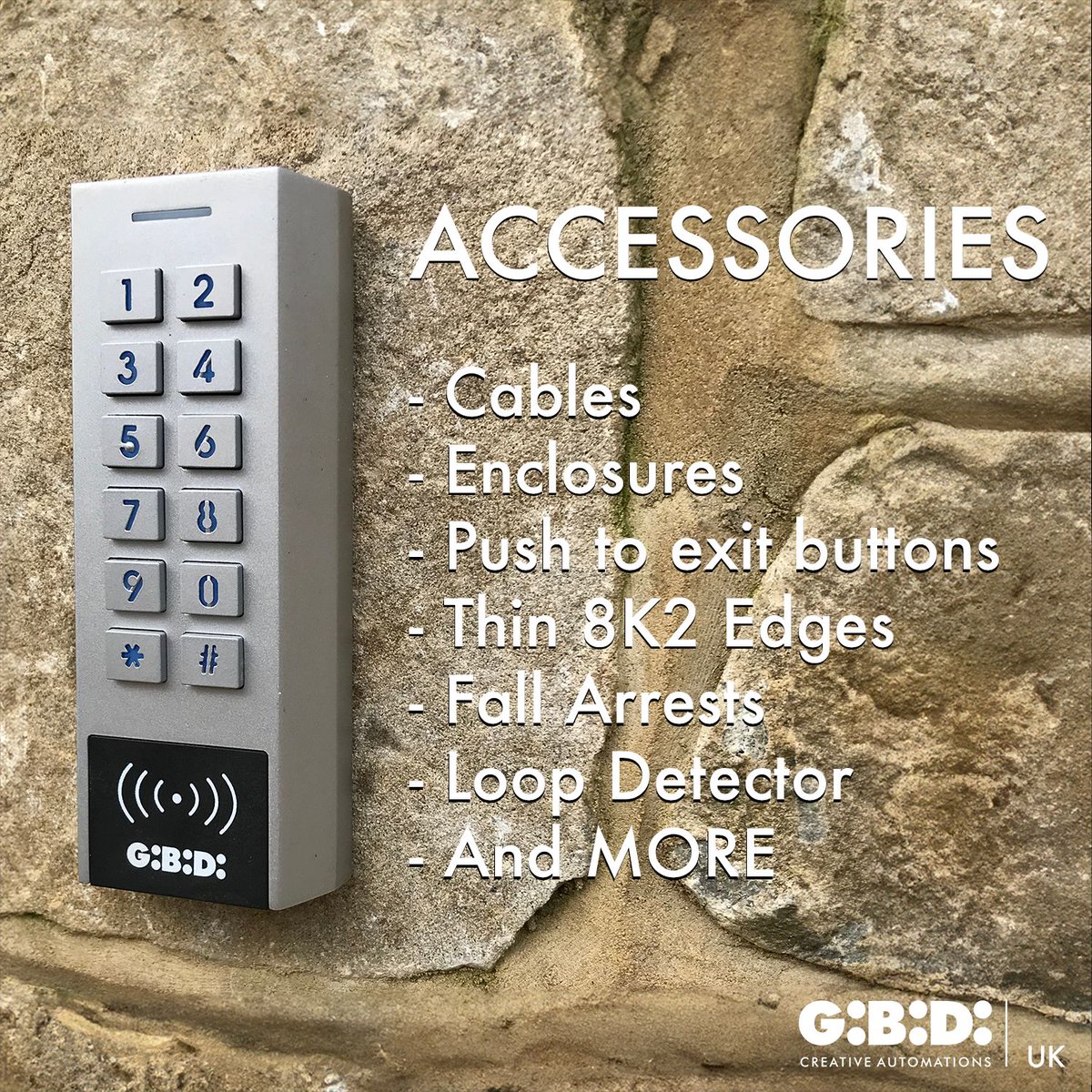 Do you know we also sell automation accessories?

We now have a convenient "Accessories" tab on our website next to products. 

We are continuing to become an one-stop-shop for all your automation needs. 

#gateautomation #GIBIDI #GIBIDIUK #gateinstallation #slidinggatemotors