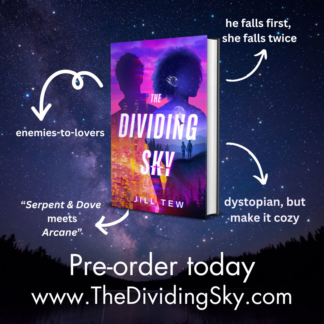 🌌 COVER REVEAL! 🌌 In 2460 Boston, a girl who sells her emotions to wealthy clients deals a bit of illegal happiness on the side. But a handsome rookie is determined to arrest her... if he doesn't fall in love with her first. Preorder: thedividingsky.com