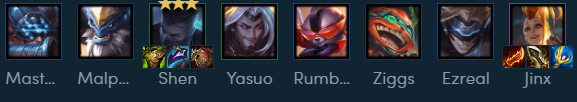 PeakMTSun's tweet photo. I call this the rebel blaster.

at early use Lucian as place holder for jinx
keep rumble till you have Aurelian sol. https://t.co/Vzd6tE93MC