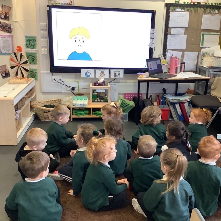 We enjoyed taking part in Safer internet day. We worked together to identify changes and to recognise that changes can be big or small. 
We discussed when we have felt happy/sad, and who we can talk to when we're sad especially when on devices.
#saferinternetday <a href="/TeamManorGreen/">Manor Green Primary #ReadyRespectfulSafe</a>