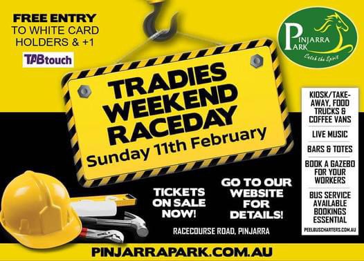 Tradies Day Races @PinjarraPark going ahead this Sunday as scheduled - first at 1.20pm - complimentary entry for tradies plus guest. Ladies come have a look at your fantastic new ablution facilities…