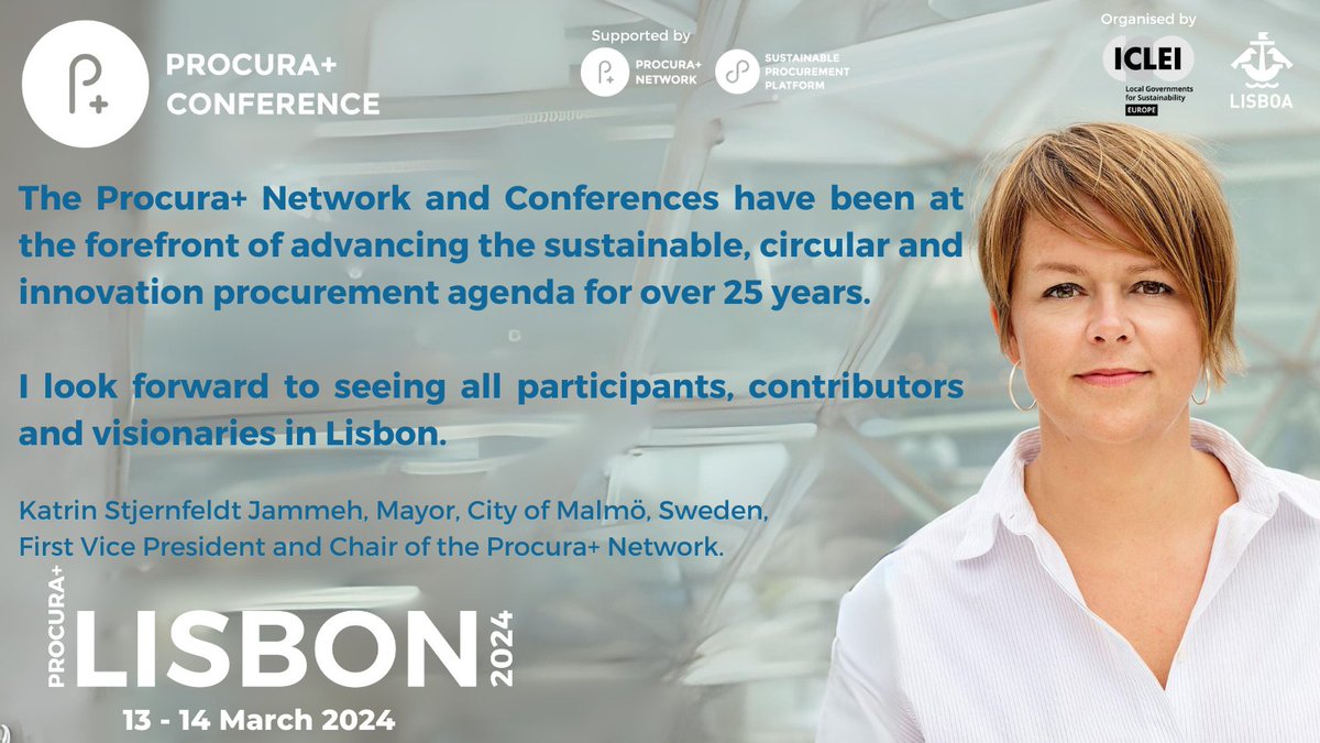 SAPIENS_Network's tweet photo. 🌍🏗️ Transforming our cities for a sustainable future! Join us at the Procura+ Conference in Lisbon, Mar 13-14, to see how public procurement can shape sustainable urban development. Register now ➡️ https://t.co/aO5mrPelmI #ProcuraPlus #SustainableCities #PublicProcurement https://t.co/B8hjNdqIiw