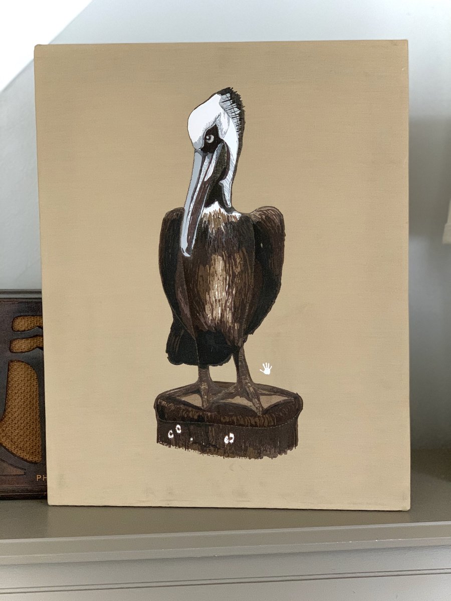 🐕 Big deals! Art, Vintage Wall Art of Quilted Pelican on Pylon, Vintage Fabric Art Featuring Cheeky Pelican, Coastal Home Decor, Vintage Home Nautical only at $75.00 on etsy.com/listing/805404… Hurry. #art #VintageArt